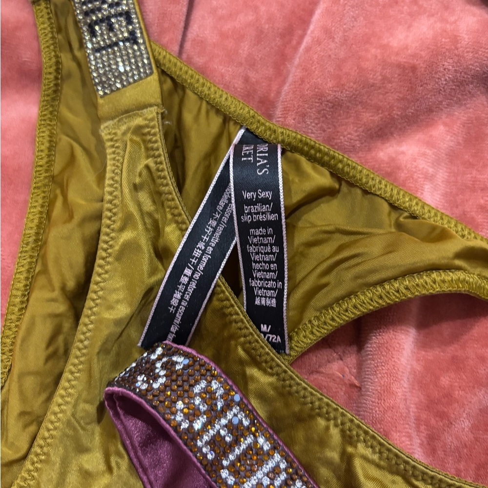 Victoria's Secret Brazilian Panties - Gold and Purple - Picture 2 of 3